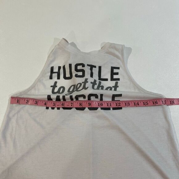 SO Perfectly Soft White “Hustle to Get That Muscle” Tank Top Size XL Activewear - Picture 5 of 5
